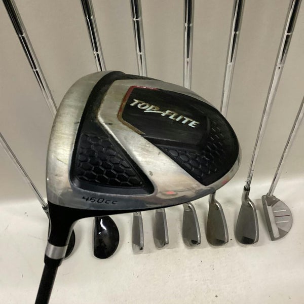 Used Top Flite Stainless 9 Piece Regular Flex Steel Shaft Men's Club Sets