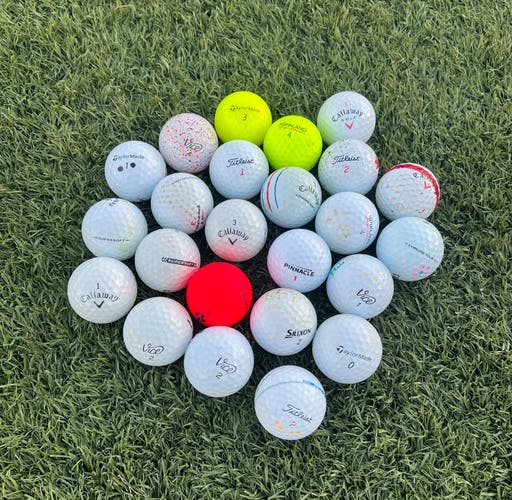 Lot Of 24 (2 Dozen) Used Golf Balls Of Mixed Brands & Grades (Check Description)