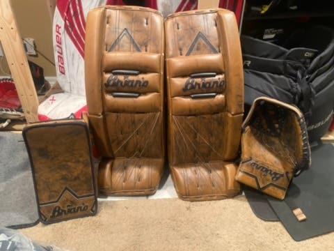 Brian’s A-Lite 27” Goalie pads full set Retro Tan