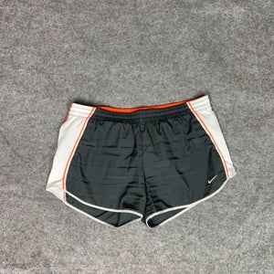 Nike Women Shorts Medium Gray White Athletic Lined Running Dri Fit Sport Tempo