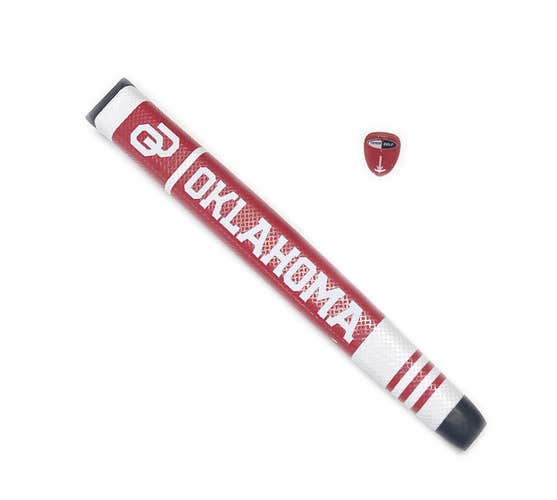 NEW Team Golf Oklahoma Sooners Red/White Jumbo Putter Grip w/Marker