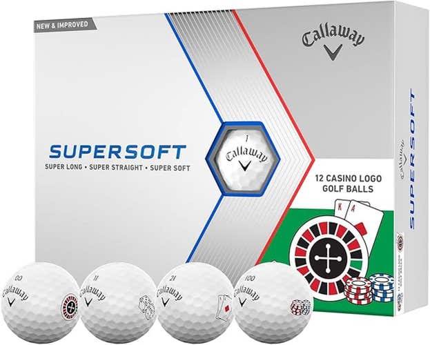 Callaway Supersoft Golf Balls (Casino, 12pk) 1dz 2023 Super Long NEW & Improved