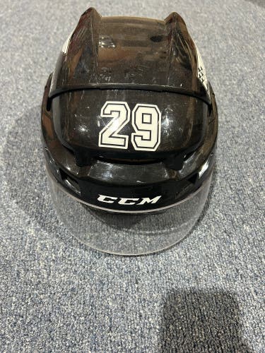 Used Charlotte Checkers #29 Medium CCM Pro Stock Vector V08 Helmet