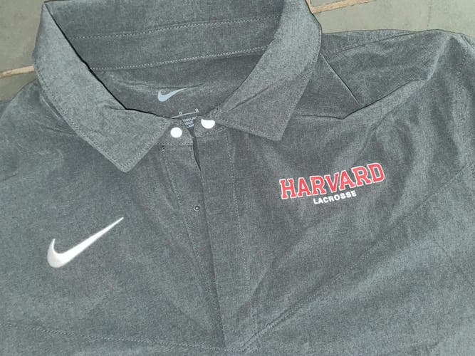 NEW HARVARD LACROSSE TEAM ISSUED POLO SHIRL MENS LARGE