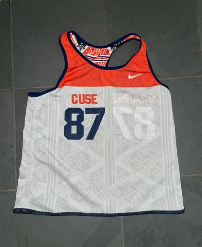 New NIKE SYRACUSE ORANGE #87 Lacrosse Womens MEDIUM Reversible Jersey