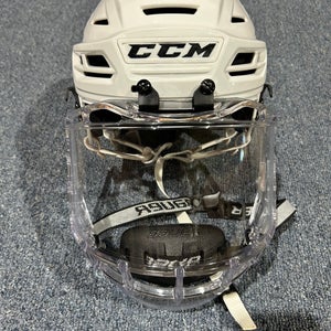 Used Charlotte Checkers #17 Small CCM Pro Stock Tacks 710 Helmet