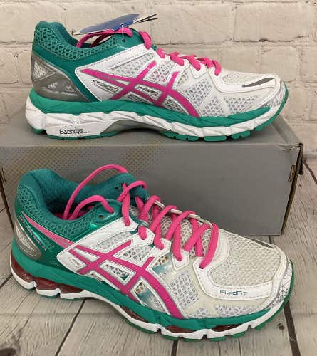 ASICS T4H7N 0135 Gel-Kayano 21 Women's Running Shoes White Hot Pink Emerald US 6