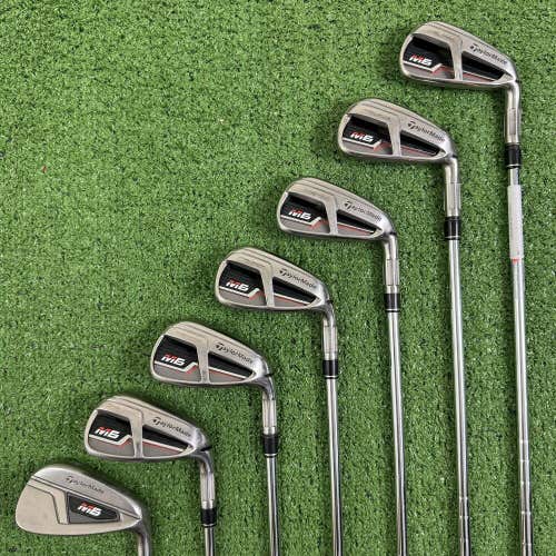 READ Taylormade M6 Iron Set 5-PW AW Stiff Flex KBS Max 85 Steel Right Handed