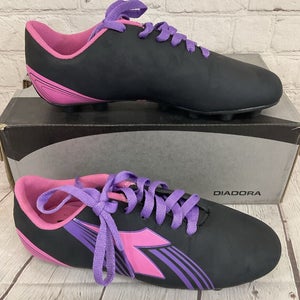 Diadora 716983 8534 Avanti MD JR Youth Soccer Cleats Black Pink Purple US 4.5