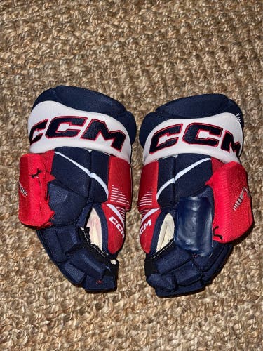 Washington Capitals Game Used Worn CCM Jetspeed Hockey Gloves 14” Beck Malenstyn FT1 NHL