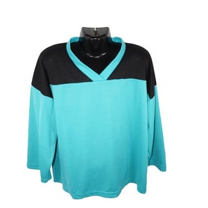 Youth Small Medium - Xtreme Basics Yth S/M Turquoise Black Hockey Jersey