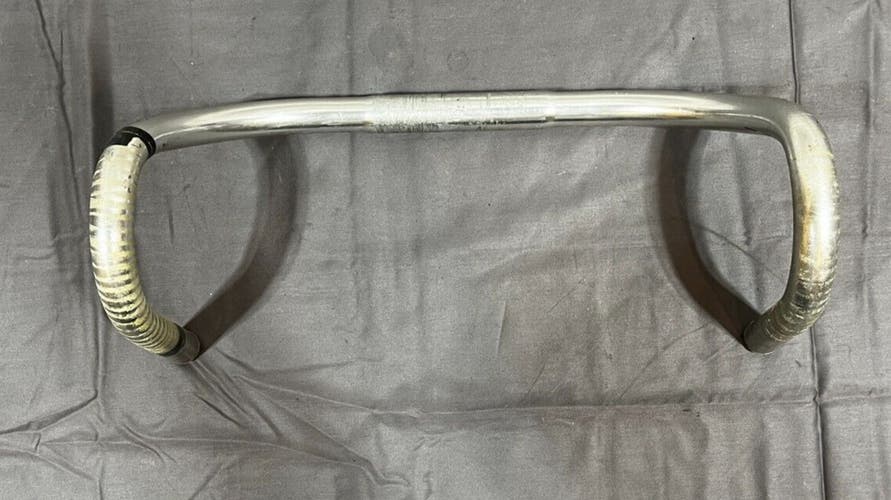 Vintage Gimondi Italy 43cm Outer-to-Outer Silver Aluminum Track Handlear 26mm