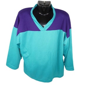 Youth Small Medium - Xtreme Basics Yth S/M Turquoise Purple Hockey Jersey