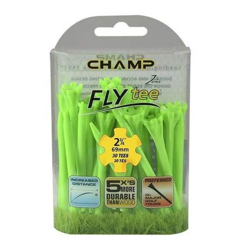 Champ Fly Tees 2.75" Plastic Golf Tees - (30 Tees) - Lime Green Tees