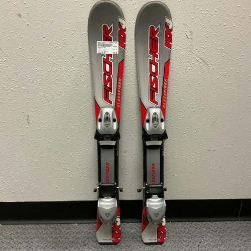 Used Fischer Rxj 80 Cm Junior 04.5 Boys' Downhill Ski Combo