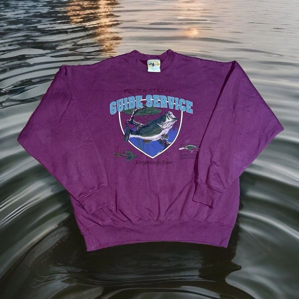 Vintage Field And Stream Sweatshirt Guide Service Mens XL Rare Bass Fishing