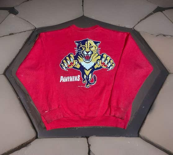 Vintage 1993 Florida Panthers Logo 7 NHL Hockey Crewneck Sweatshirt Mens Size XL