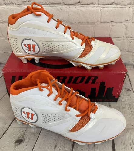 Warrior BURN7MOR Men's Lacrosse Cleats White Orange US 9 Medium UK 8.5 EUR 42.5