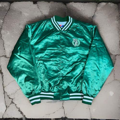 Vintage 1980s Boston Celtics Swingster Satin Bomber Jacket Men’s Size XL