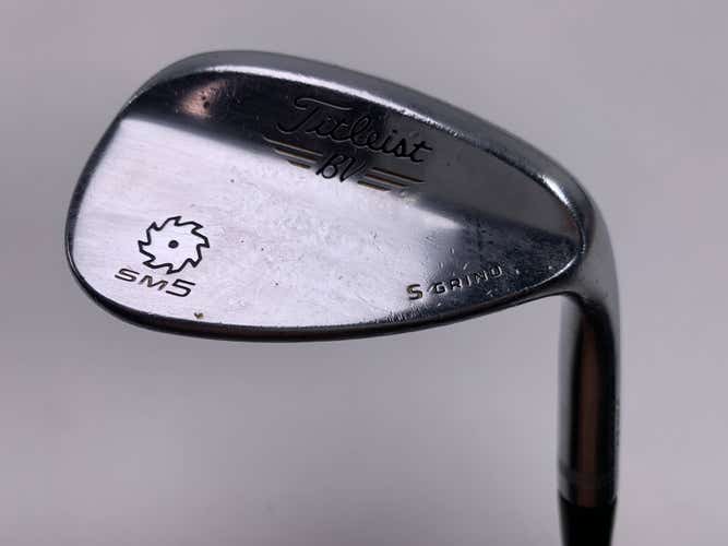 Titleist Vokey SM5 Tour Chrome Lob Wedge LW 60* 7 Bounce S-Grind Wedge Steel RH