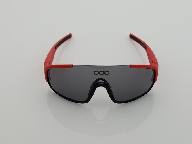 POC Crave Shield Sports Sunglasses Red-Black Frame Smoke Lens with Extra Lenses