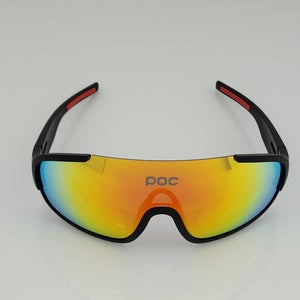 POC Crave Shield Sports Sunglasses Matte Black Frame Orange Mirror Lens with Extra Lenses