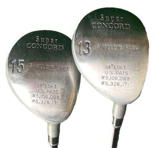 Super Concord High Loft Fairway Wood Set 13W/34* 15W/37* RH Senior Graphite Nice