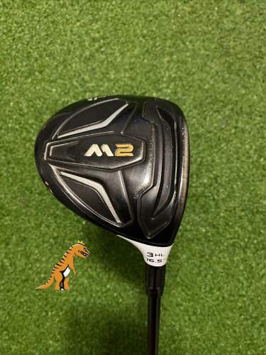 Used RH TaylorMade M2 3 Fairway Wood 16.5* Reax 55 Graphite Senior + HC