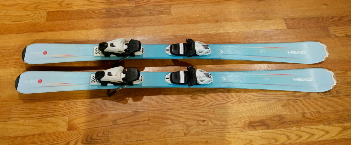 Used Kid's HEAD 137 cm All Mountain Joy Girls Skis With Bindings