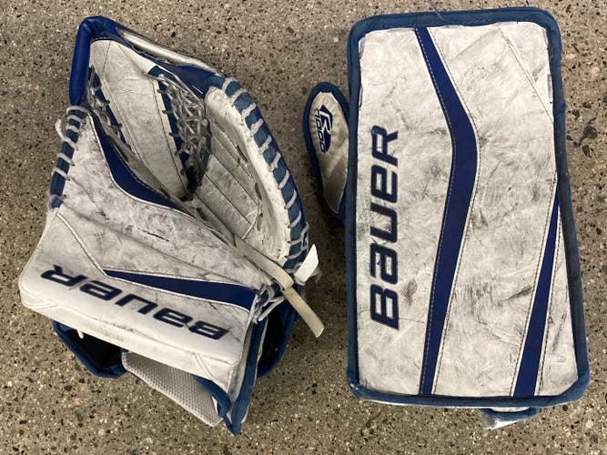 Used Senior Bauer Reactor 7000 Goalie Glove & Blocker Regular