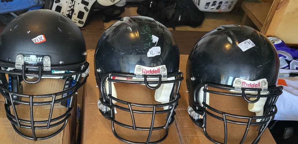 2 used Black XL helmets