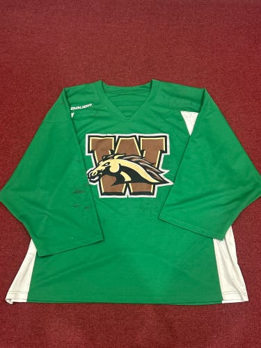 Western Michigan Used Goalie Cut Bauer Practice Jersey