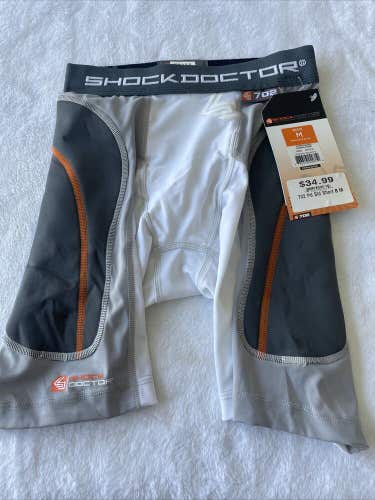 Brand New SHOCK DOCTOR  CORE PADDED SLIDING SHORTS SIZE BOYS MEDIUM  $34.99 Msrp