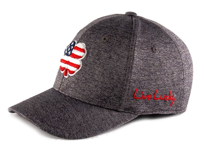 NEW Black Clover Live Lucky USA Flag Heather Fitted L/XL Charcoal Golf Hat/Cap