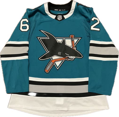 San Jose Sharks Kevin Labanc 30th Anniversary Adidas NHL Hockey Jersey Size 50