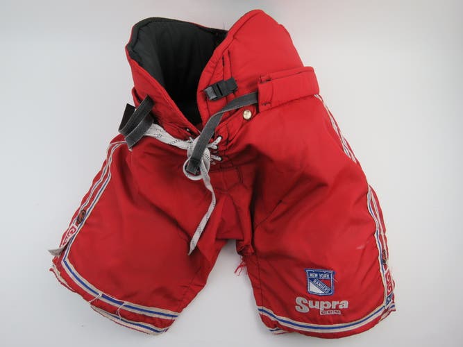 CCM Supra Vintage New York Ranger NHL Pro Stock Ice Hockey Player Pants Red L