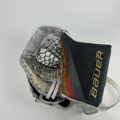 Used Custom Vegas Knights White and Gold Bauer Supreme Ultra Sonic Glove | Full Right | Thompson