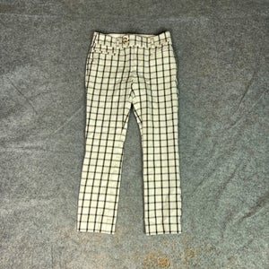Anthropologie Women Pants 0 Navy White Gray Check Essential Slim Chino Office