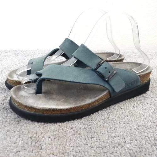 Mephisto Helen Sandals Womens 38 EU Shoes Toe Loop Thong Slip On Buckle Blue