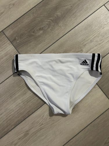 White adidas swim brief