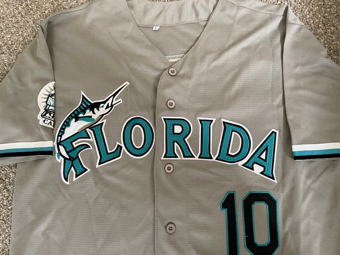 Gary Sheffield 1997 Florida Marlins Grey Road Jersey Large