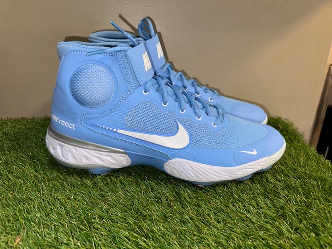 *SOLD* Nike Alpha Huarache Elite 3 Mid Metal Baseball Cleats UNC Men Sz 10.5 CZ6542-401