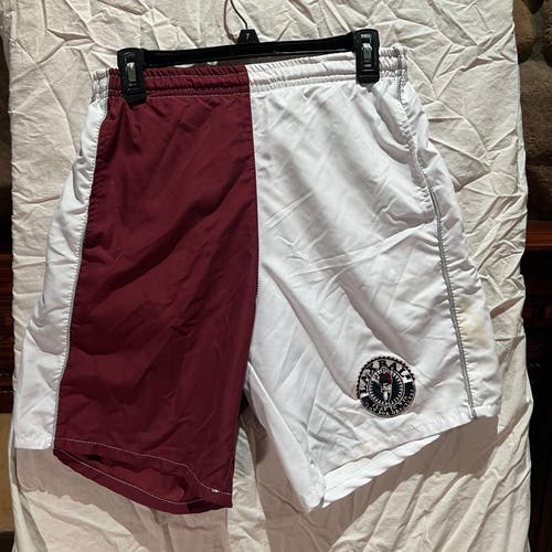 Laxbal Maroon And White Used Men's  Shorts