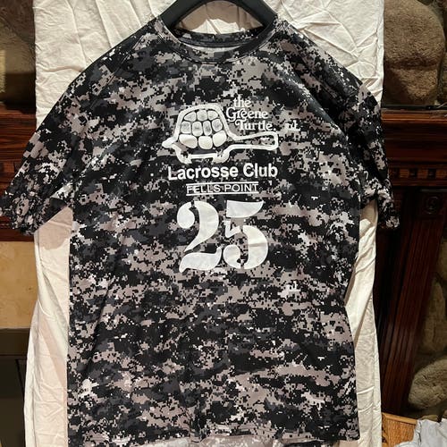 The Greene Turtle Lacrosse Club Digi Camo Black Used Men's  Shirt