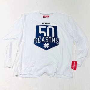 x2 Bundle New Notre Dame 50th Season CCM Practice Jersey - White - Multiple Sizes