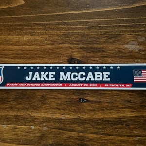 Stars and Stripes Showdown Game-used Hockey Locker Plate Jake McCabe