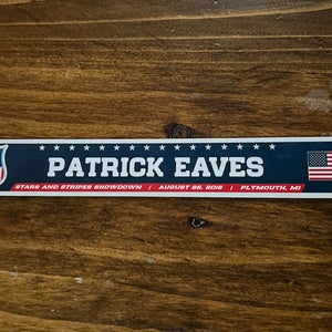 Stars and Stripes Showdown Game-used Hockey Locker Plate Patrick Eaves