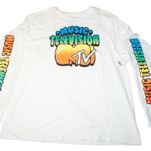 MTV Music Television Fan Apparel White Long Sleeve Shirt XL - Adult XLarge 2020