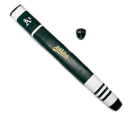 NEW Team Golf Oakland Athletics Green/Yellow/White Jumbo Putter Grip w/Marker