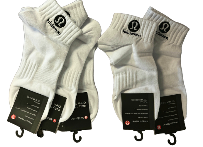 White New Adult Unisex Medium/Large Lululemon Socks